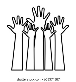 Figure Hands Up Icon, Vector Illustration Design