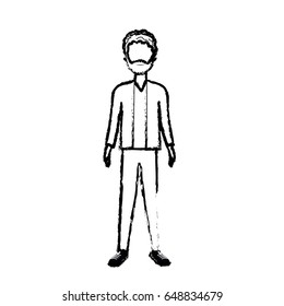 figure handsome man with beard and elegant wear