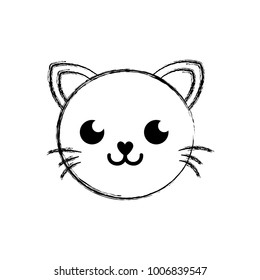 figure happy cat head cute animal