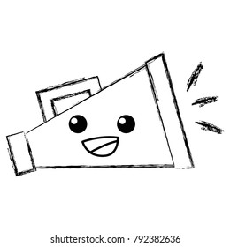 figure happy and cute megaphone object kawaii