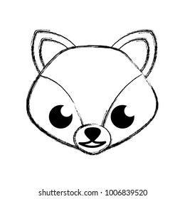figure happy fox head cute animal