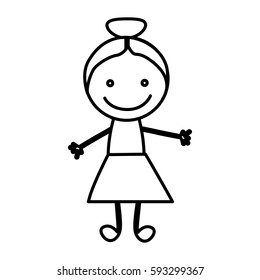 figure happy girl icon, vector illustraction design image