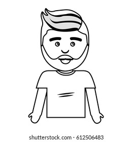figure happy man with facial expression and casual cloth