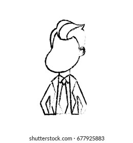 figure happy man with hairstyle and elegant suit