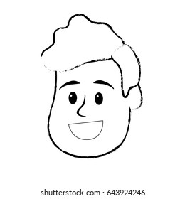 figure happy and nice head man with hairstyle