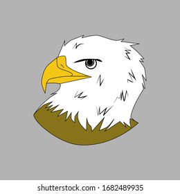 La figura es la cabeza de un águila. Logotipo para firma, proyecto, dibujo para fondo
