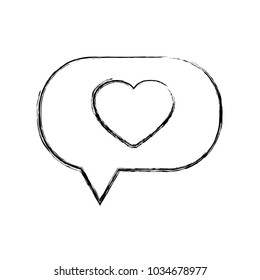 figure heart inside chat bubble text message