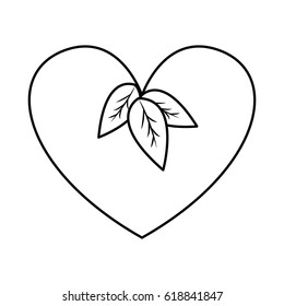 figure heart with leaves, vegan food
