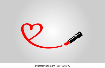Figure heart with lipstick 