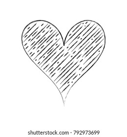 figure heart love with shadow to passion design