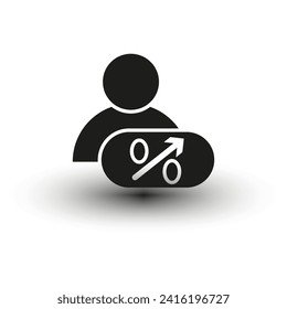 Figure holding blank sign. Vector illustration. EPS 10.