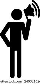 a figure holding megaphone icon design