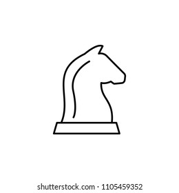 the figure of a horse in chess outline icon. Element of sports items icon for mobile concept and web apps. Thin line the figure of a horse in chess outline icon on white background