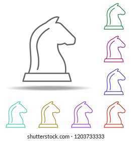 the figure of a horse in chess outline icon. Elements of Sport in multi color style icons. Simple icon for websites, web design, mobile app, info graphics