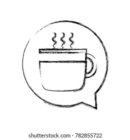 figure hot coffee cup inside chat bubble