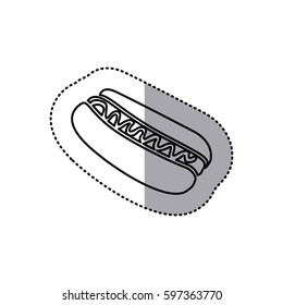 figure hot dog fast food icon, vector illustraction design
