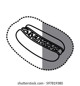 figure hot dog fast food icon, vector illustraction design