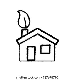 figure house with ecological leaf to environment care