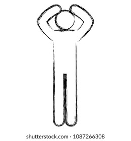 figure human with hands up silhouette avatar