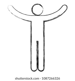figure human with hands up silhouette avatar