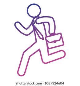 figure human running with portfolio silhouette avatar