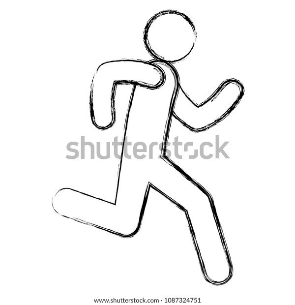 Figure Human Running Silhouette Avatar Stock Vector (Royalty Free ...