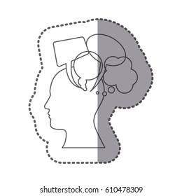 figure human with types of chat bubbles icon, vector illustraction design