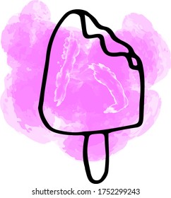 
Abbildung Eis auf weißem Hintergrund, grafischer Vektorgrafik mit hellen Aquarellprägungen