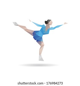 Figure ice skating abstract  isolated on a white backgrounds