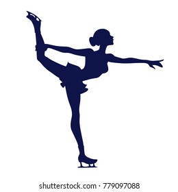 Figure ice skating vector silhouette
