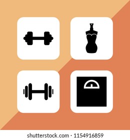 figure icon. 4 figure set with mannequin and weight vector icons for web and mobile app