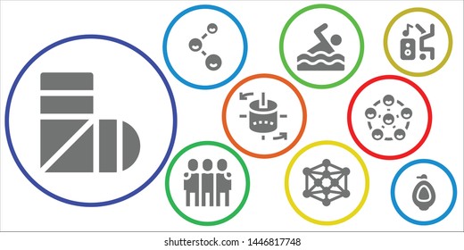 figure icon set. 9 filled figure icons.  Simple modern icons about  - Sling, Friends, Swimming, Modeling, 3d modeling, Dancer, Urinal