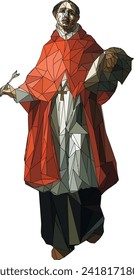 figure and illustration standing priest red cloak