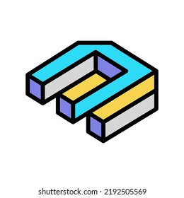 figure impossible geometric shape color icon vector. figure impossible geometric shape sign. isolated symbol illustration