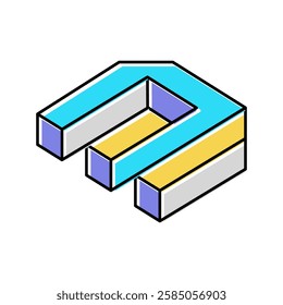figure impossible geometric shape color icon vector. figure impossible geometric shape sign. isolated symbol illustration