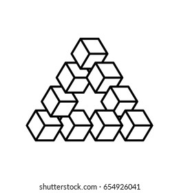 Infinity Impossible Triangle Black Penrose Triangle: เวกเตอร์สต็อก ...