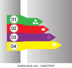 The figure is an infographic of four loans in chorist positions, in late colors. Infographics with icons, for a site, a magazine, a presentation.