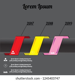 The figure is an infographic for three positions, with text. Infographics on a dark background with white and black text. Infographics for presentation, business, project.