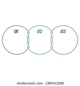In the figure infographics circles are attached to three positions, infographic with numbers, place for the text. Infographics for business, project, presentation.