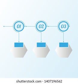 In the figure infographics in the form of a circle, a hexagon, a square. Infographics of gray and blue, and number of steps. Infographics for business, project, presentation.