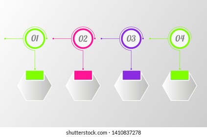 In the figure infographics in the form of circles and hexagons, colorful with numbers, for text. Infographics for business, project, presentation.
