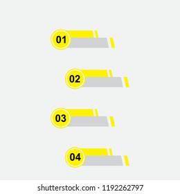
In the figure infographics in the form of rectangles with a circle for four positions without text. Infographic for text only with numbers. Infographics for business presentation, site, infographic f