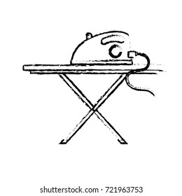 figure iron electrical object and ironing board