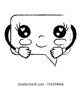 figure kawaii cute happy chat bubble