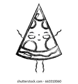 figure kawaii cute happy slice pizza food