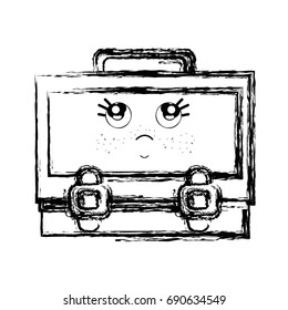 figure kawaii cute thinking suitcase design