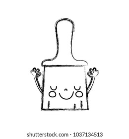 figure kawaii happy brush object with arms