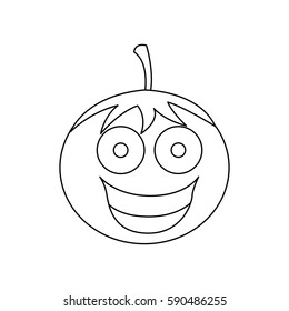 figure kawaii happy tomato icon, vector illustraction design