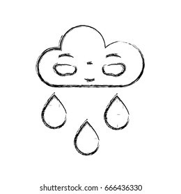 figure kawaii nice happy cloud raining