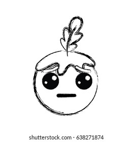 figure kawaii sad tomato vegetable icon